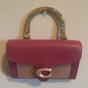 ONE OF A KIND coach tabby handle bag resin handle metallic pink